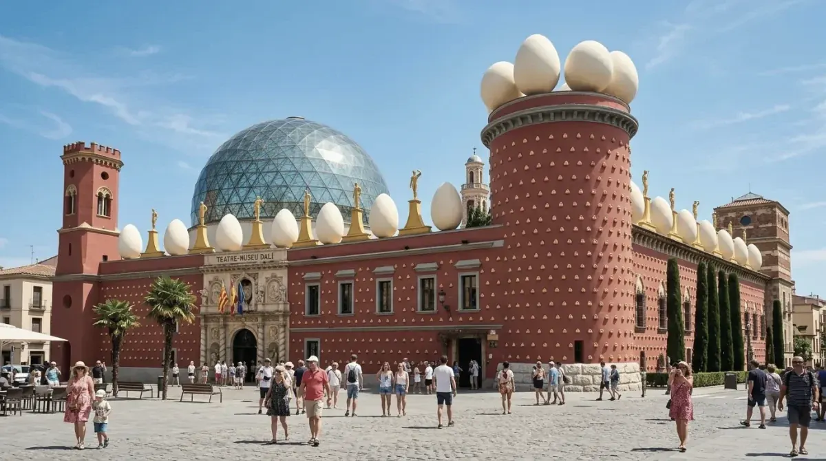 The Dalí Theatre-Museum in Figueres with its egg-topped towers